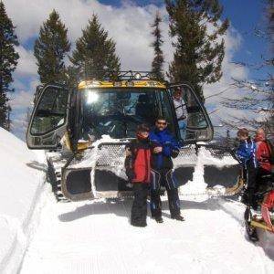 our snowdrifters groomer taken a break with us 4/4/09
michaela and i