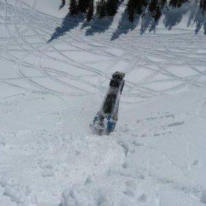 todds sled rolling down the hill