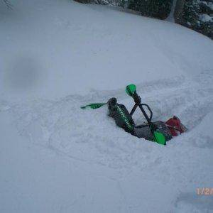 Buried my sled by Miller Creek in December.