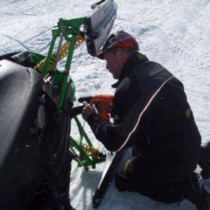 West yellowstone 05, I was really hard on my sleds. My dad trying to get the mod running before the final.