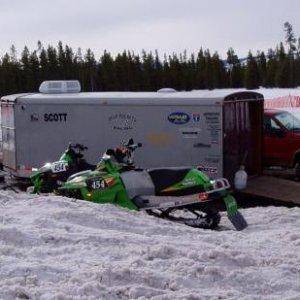 west yellowstone 2004. The whole racing and travel setup.