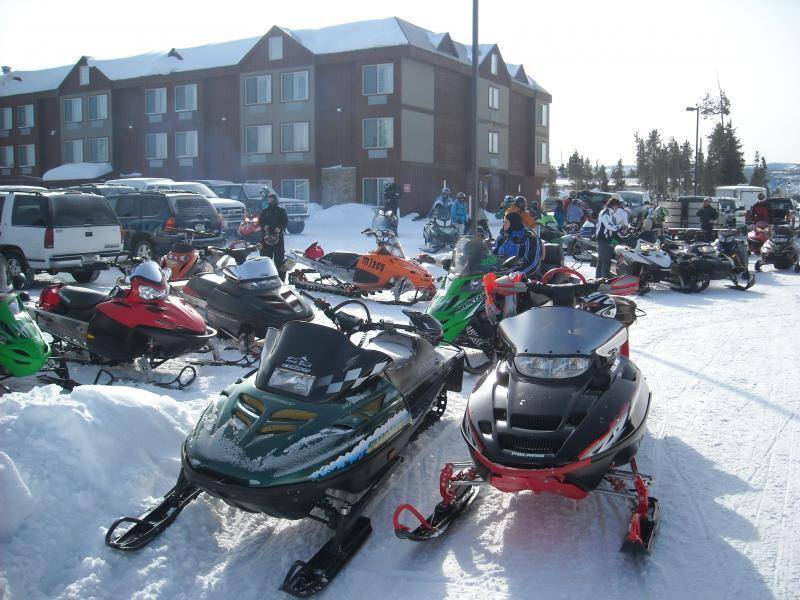 36 sled+39 riders+couple gallons of booze+hammer out trail=09 west yellowstone trip