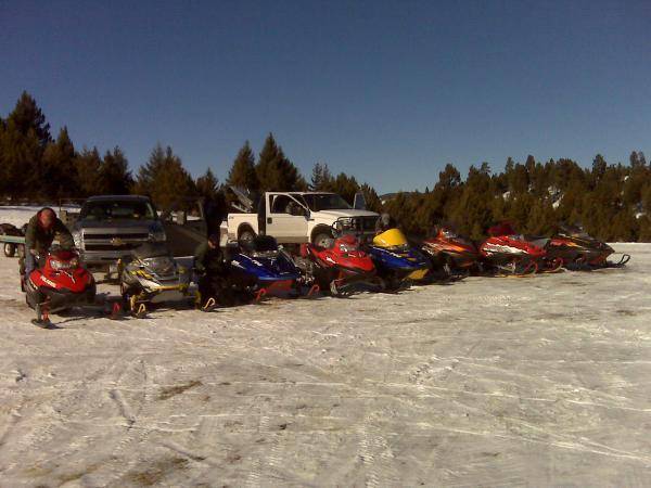 A bunch of entry level riders ready for launch.