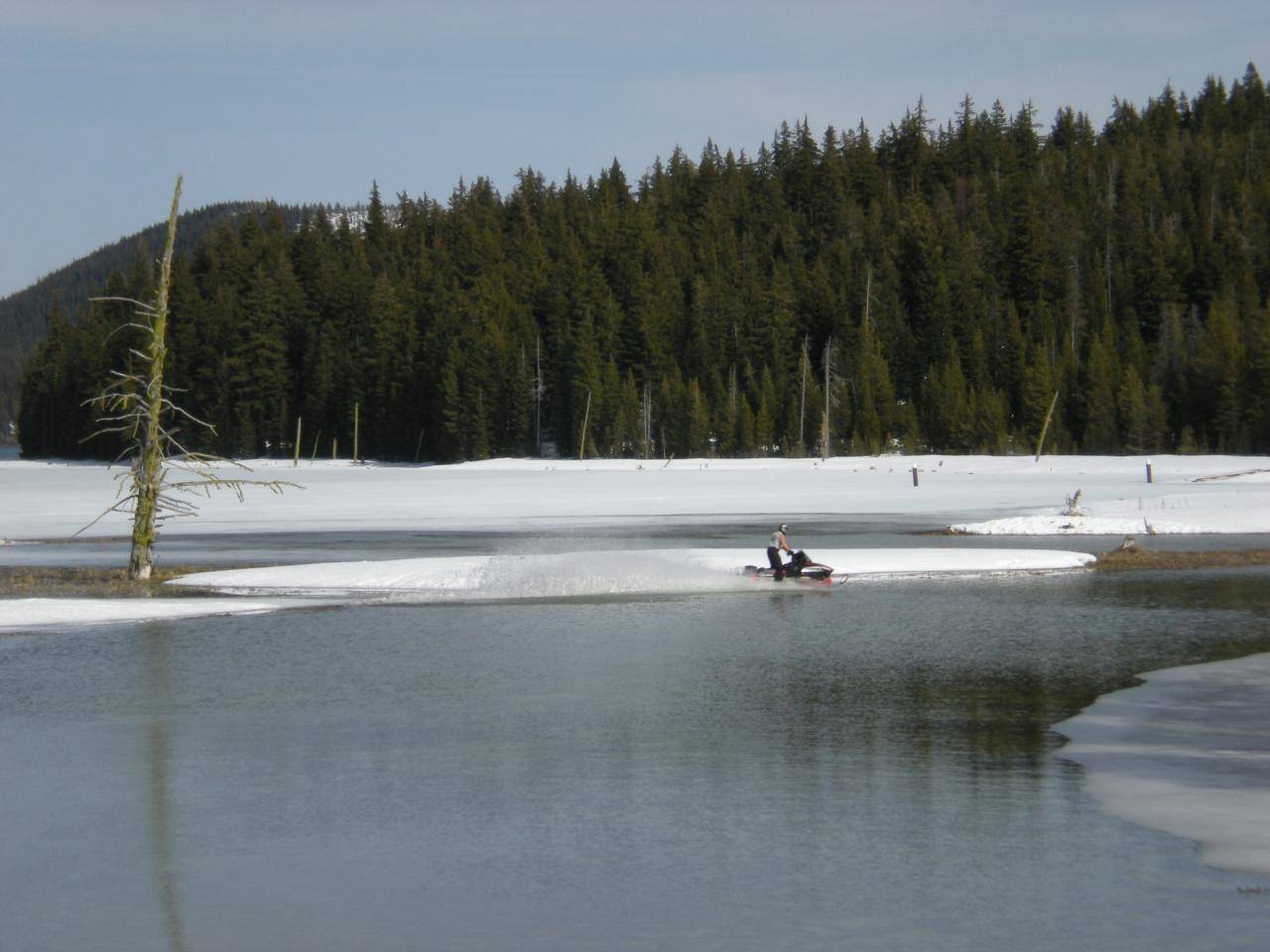 A little water skipping at Paulina Lake