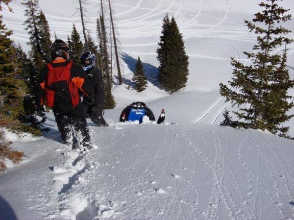 Andy stuck on a cliff.