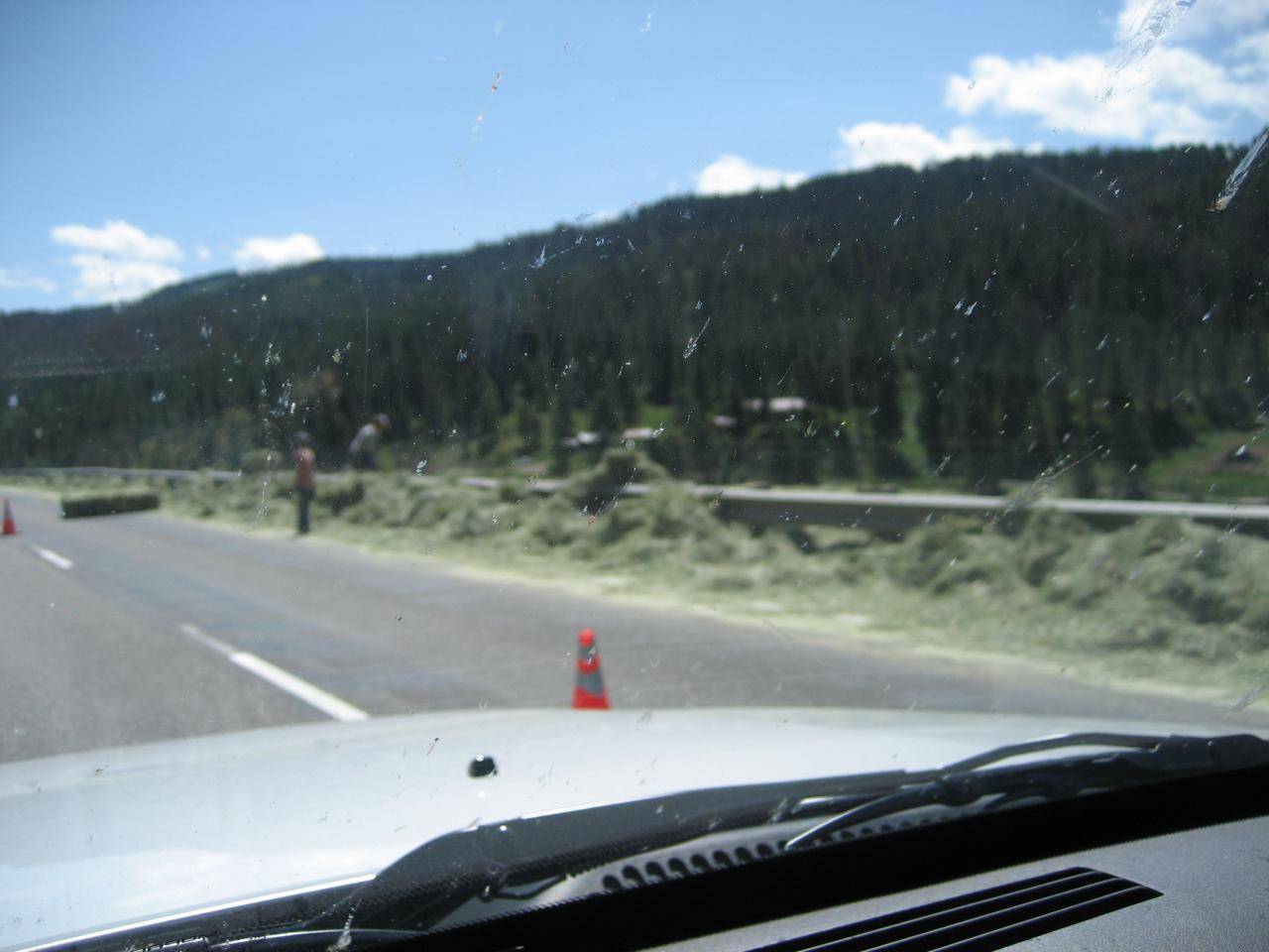 Apparently someone lost a load of hay between Bozeman and Livingston.