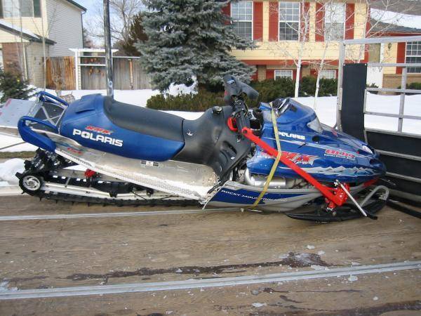 Bashed sled on trailer 1