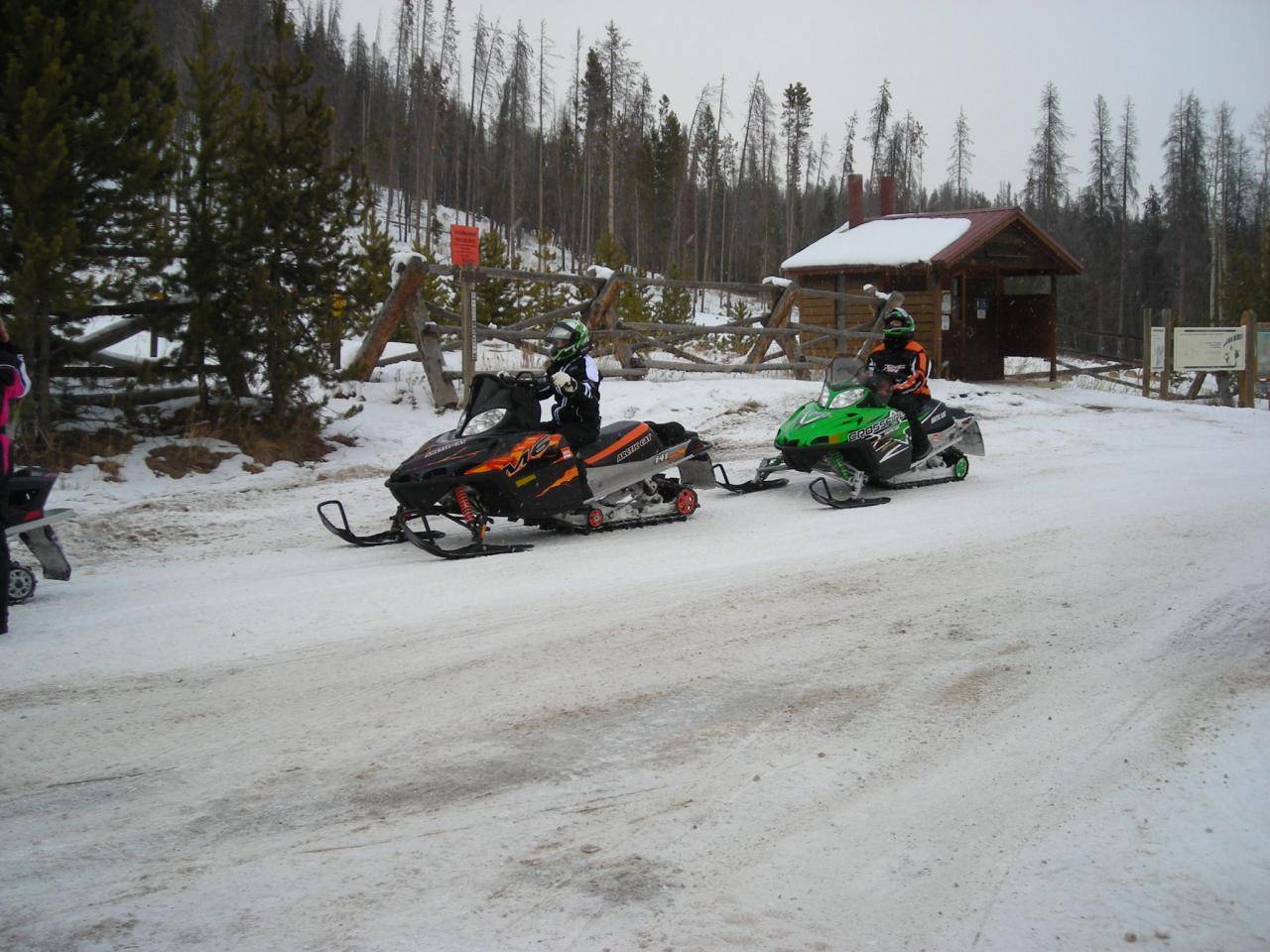 Christmas 2009 Grand Lake Callie and Gavin waiting to hit the trails.