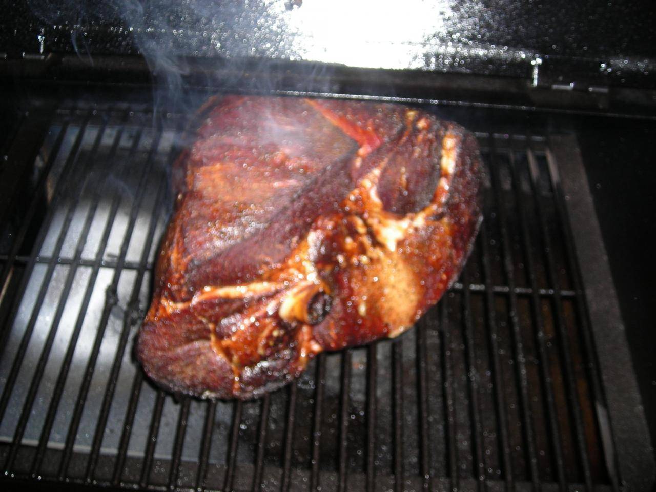 Christmas 2009 Grand Lake Christmas Ham on the Traeger.