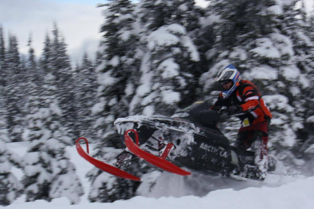 Dad havin' fun on Colton's sled.