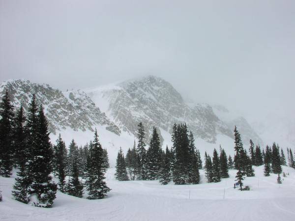 Diamond Peak- April 15, 08 About 2 miles south of Medicine Bow Peak. I took this sitting on my sled at about 10300ft. Diamond Peak is about 11,720. Yo