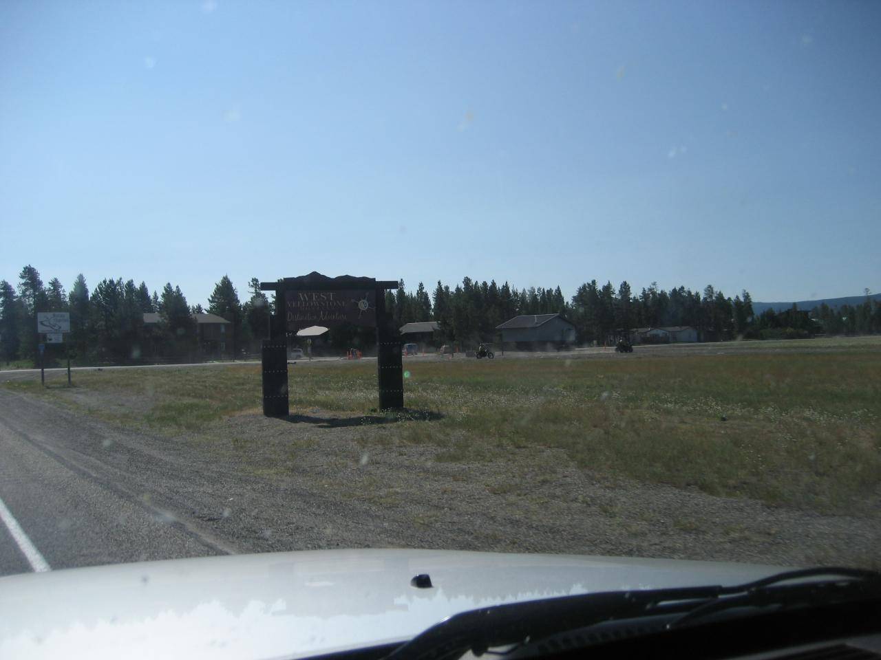 Driving through West Yellowstone ... snow's gone.