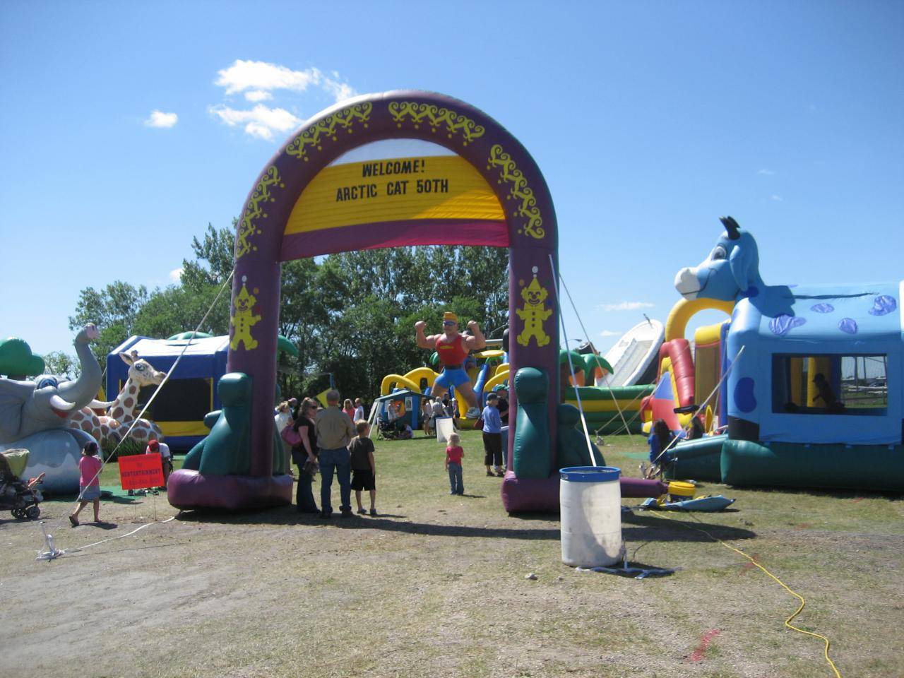 During the 50th Celebration, Cat brought in a funland facility for the kids ... which is where most of the snowmobile journalists spent their time.