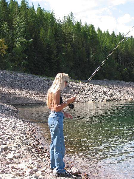 Fishing at reservoir