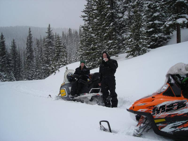 Grand Lake 2009 A couple from Ok. we met on the trail. 1st day ever on a sno-mobile for them !!! &gt;&gt;&gt;&gt;.