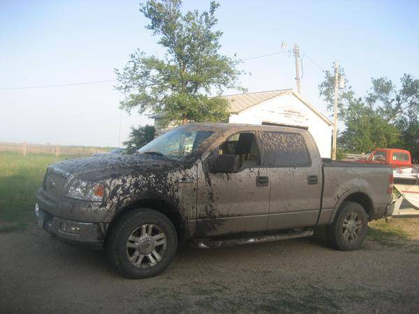 had to get a freinds boat out of a pasture it was a little muddy out there