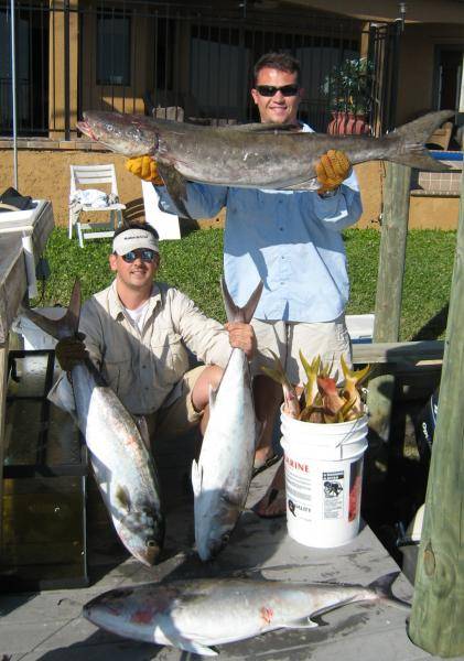 In all, we Limited out on AJ's, limited out on yellowtail snapper, got the cobia, and caught a mako and lemon shark.