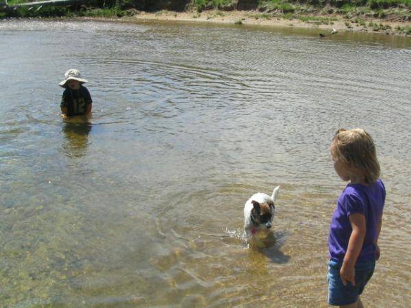 Joshua, Molly (the dog), and Chloe