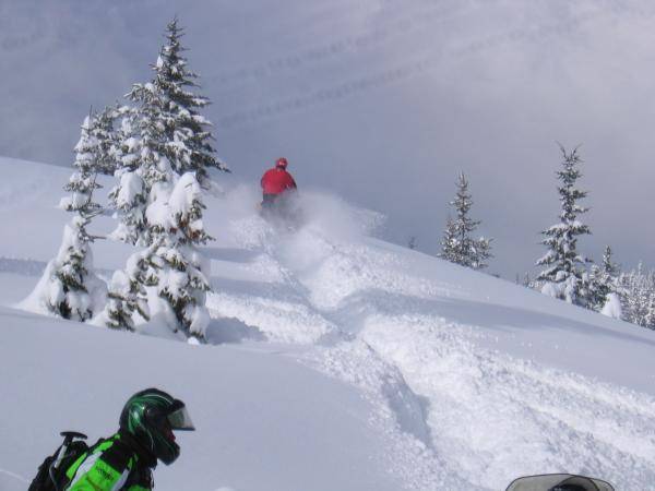 mark busting up the pow in the berry feilds