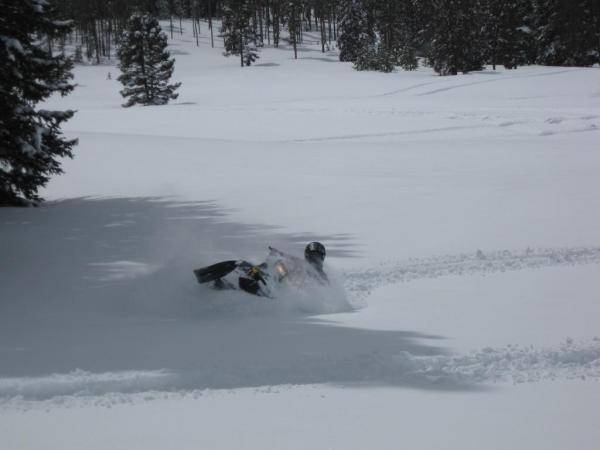 Me doing a sick donut in the pow! Thanks Ron for the Pic