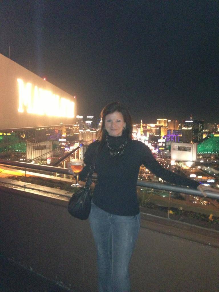 Missy and her Belgium beer :-)
Enjoying a Leffe on the top of the Mandalay Bay