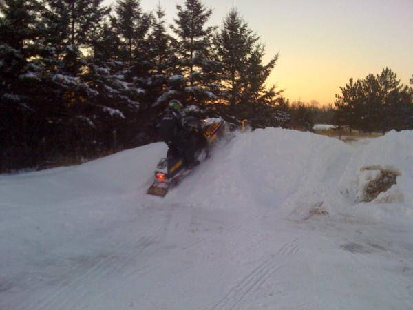 My cousin hitting a jump. That little kid can really fly!