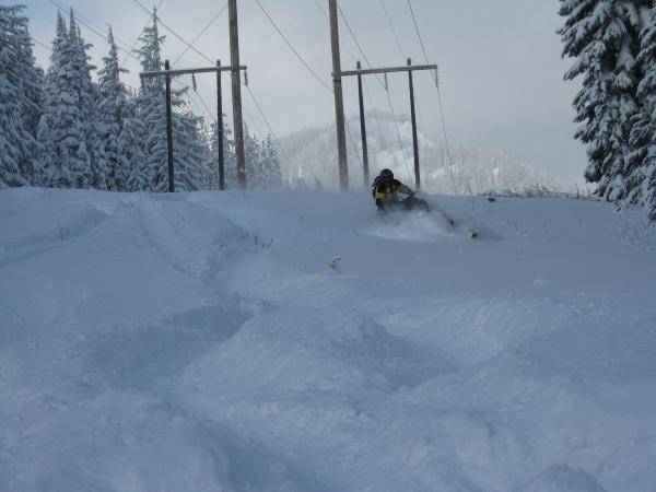 my girl shredding some pow