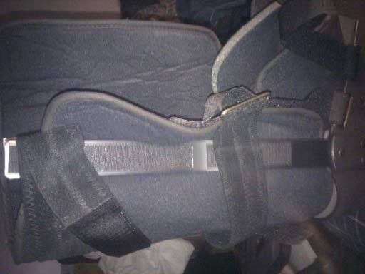 my leg brace on me now 2/2/2011