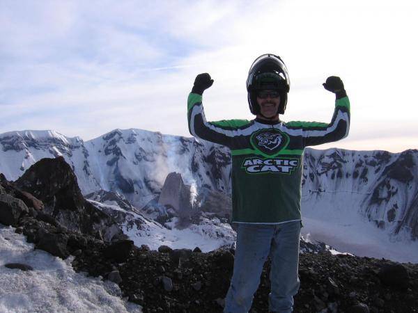 my riding buddy tom at the top of the mt.