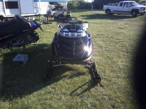 My sled after repaint with wifey's wreck to the left