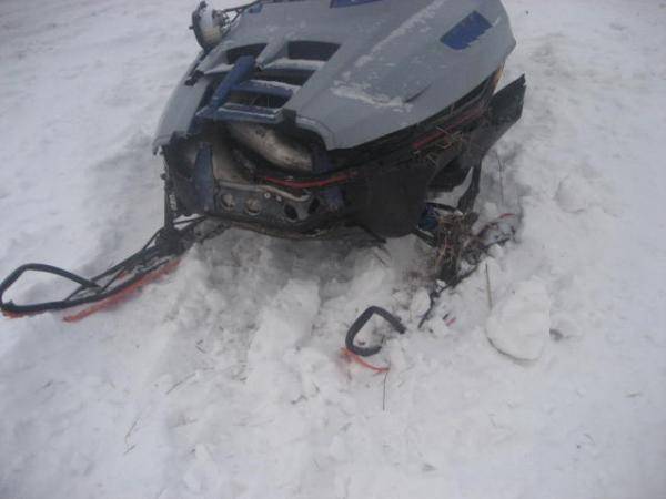 my sled after the hitting the rock!!!!