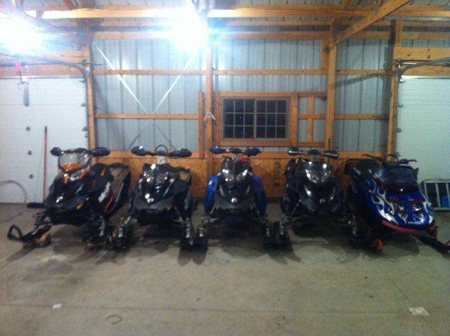 My sleds Skidoo summit 800's 13,11,11,10,
Polaris Rmk 700 99