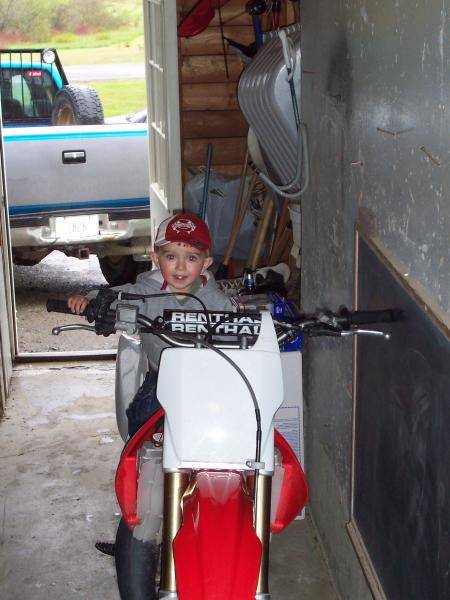 Nephew on my dirtbike