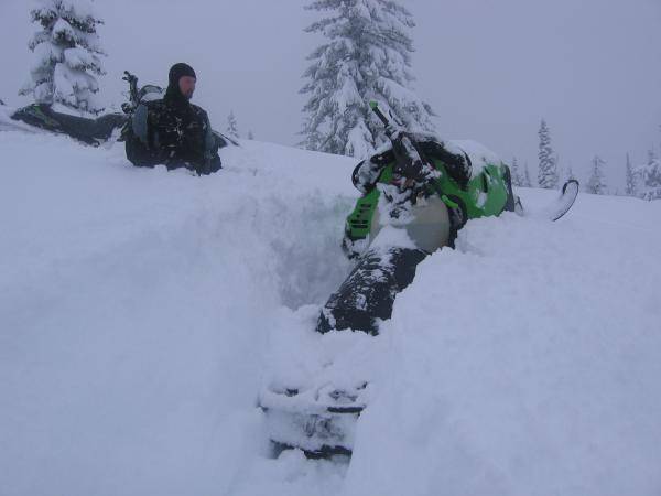 paul and me stuck in deep!!! pow in the berry feilds . oh yea he's standing .