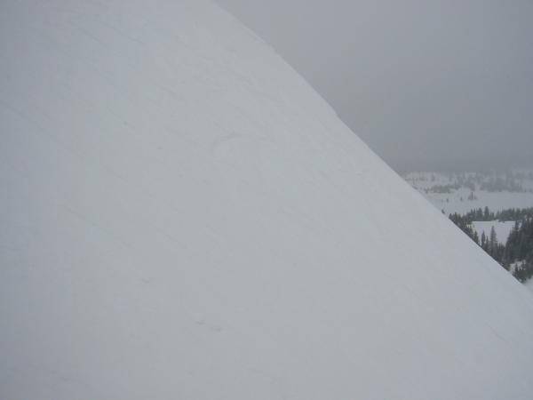 Pretty good angle to be climbing without a sled.