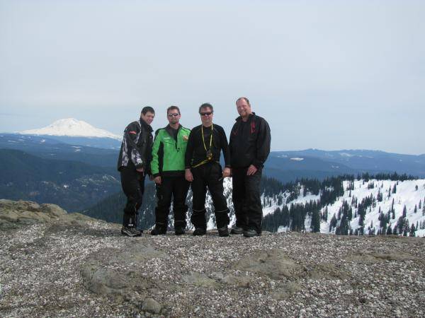 riding gang-josh-puma paul-tom-me,jeff @st.helens w/mt.adams in background