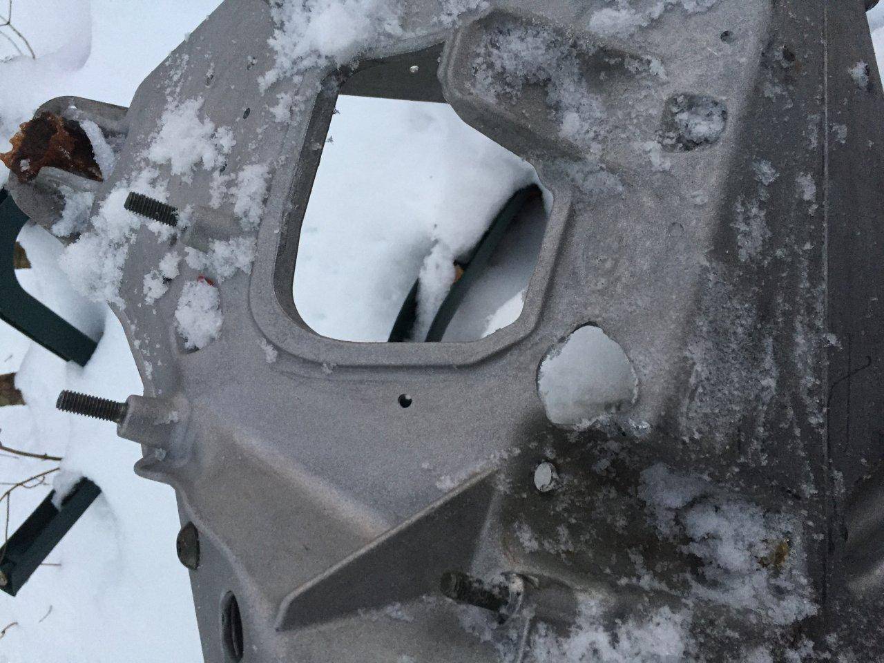 Right front damage from ski impact rear A-Arm mount.