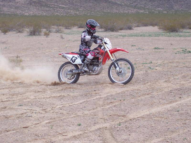 Shelley on her CRF250X