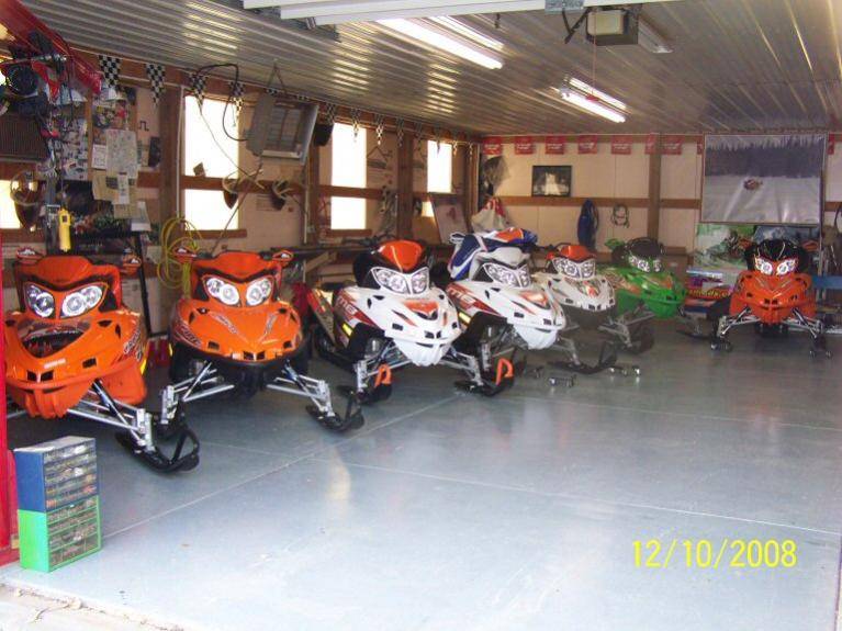 Sleds in shop