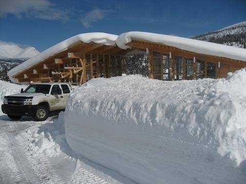 Snow banks at work in May