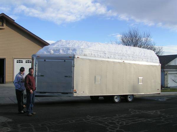 Snow on trailer