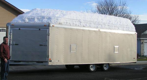 Snow on trailer