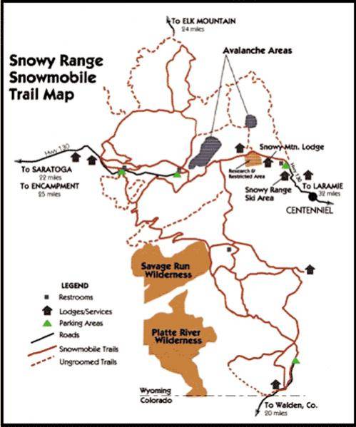 Snowy Range trail map