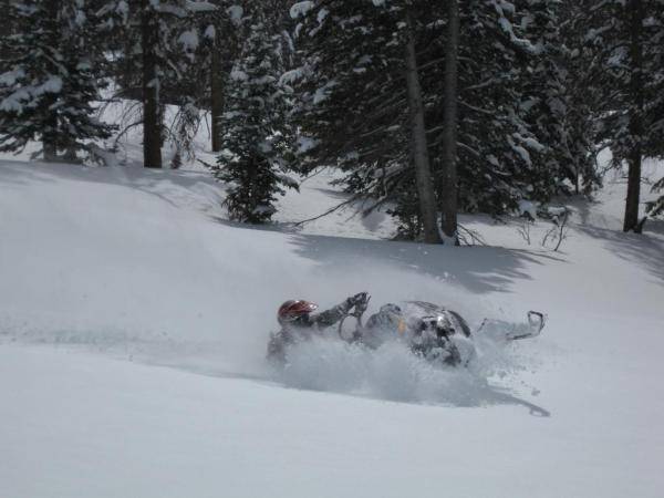 Terry doing a sick donut in the pow. Another good one