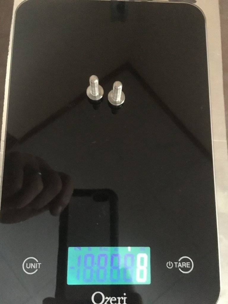 These are what I weighed the Updated Idler hardware with; 8 Grams