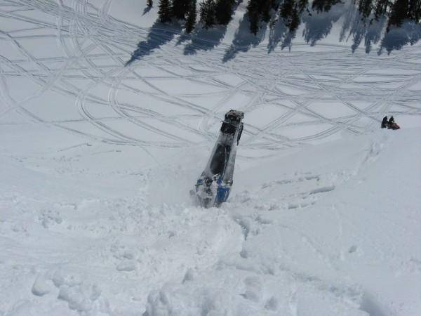 todds sled rolling down the hill