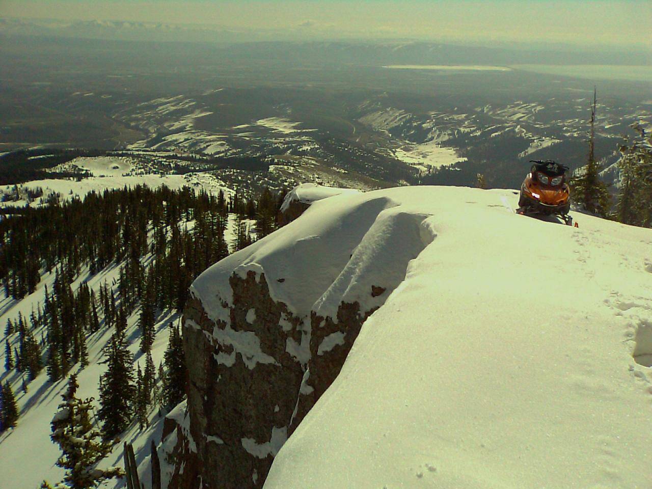 top of paris peak looking south toward bear lake.  You can see the lake.