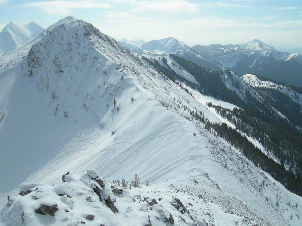 top of the main bowl up waldron creek by teton pass ski area