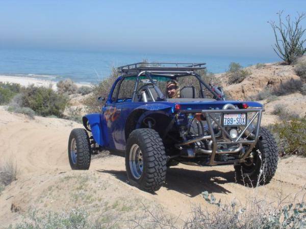 Wife riding shotgun on a pre-run for the San Felipe 250. Baja Mexico looking out over the sea of Cortez